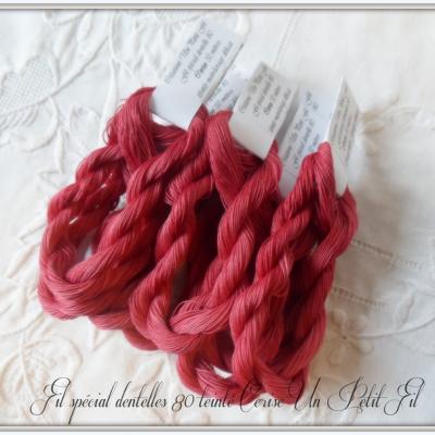 Fil special dentelles 80 cerise un petit fil 1