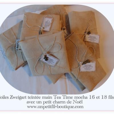 Toiles teintee main tea time mocha 16 et 18 fils